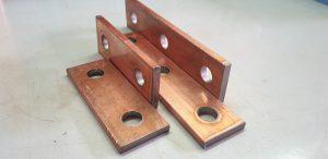 Piezas en cobre cortadas con láser